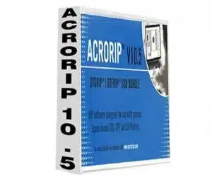 ACRORIP 10.5 interface — professional RIP software for DTF and DTG printers with white ink and color control.