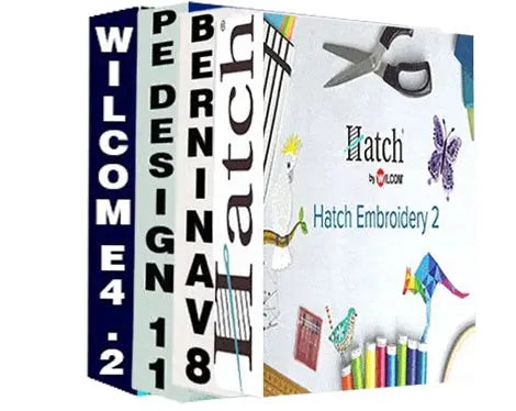 Embroidery software pack – Wilcom E4.2, Hatch Embroidery 2, PE-Design 11, DG16 Tajima