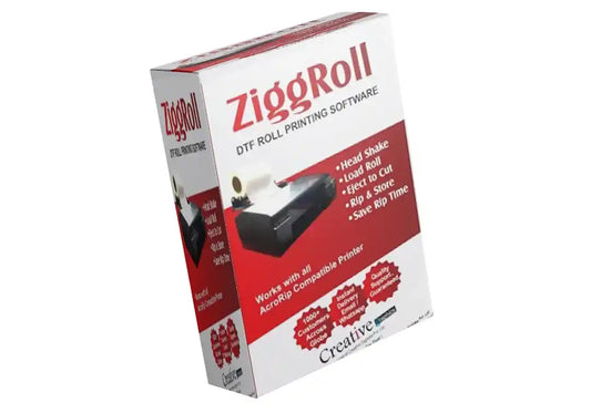 ZiggRoll V4 DTF roll printing software — compatible AcroRIP, Caldera, Flexi, Onyx, VersaWorks